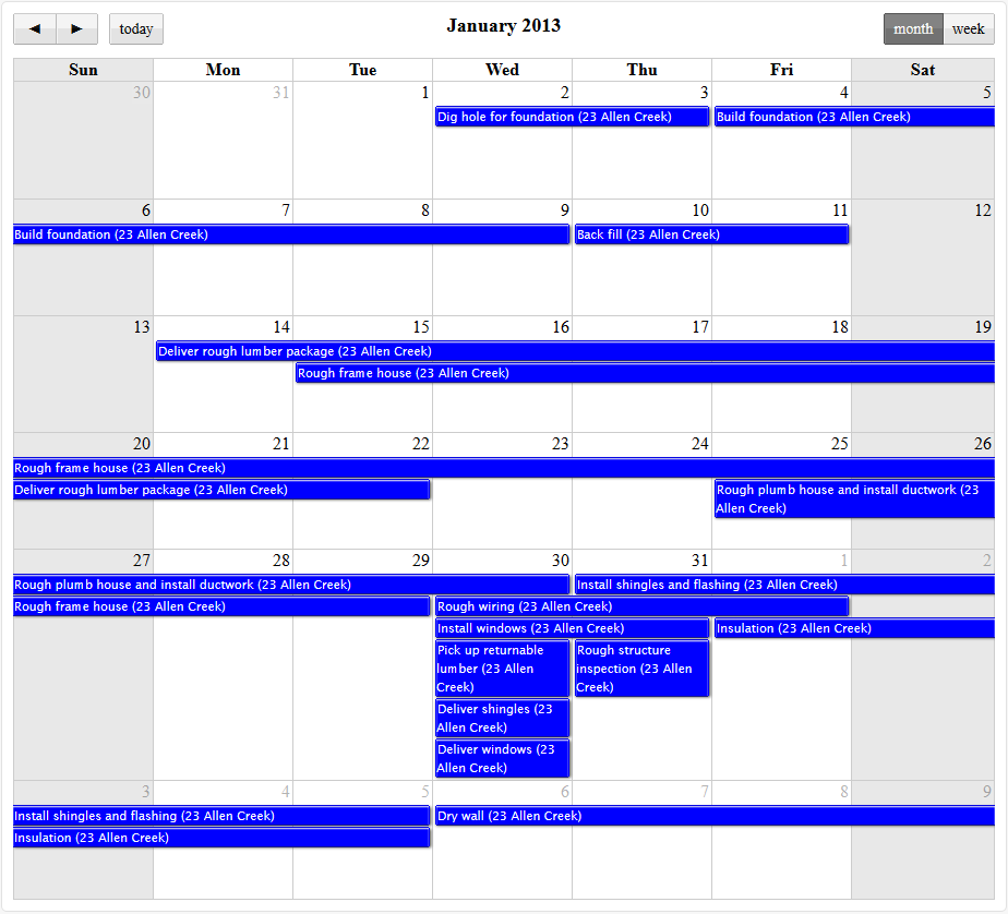 Calendar View